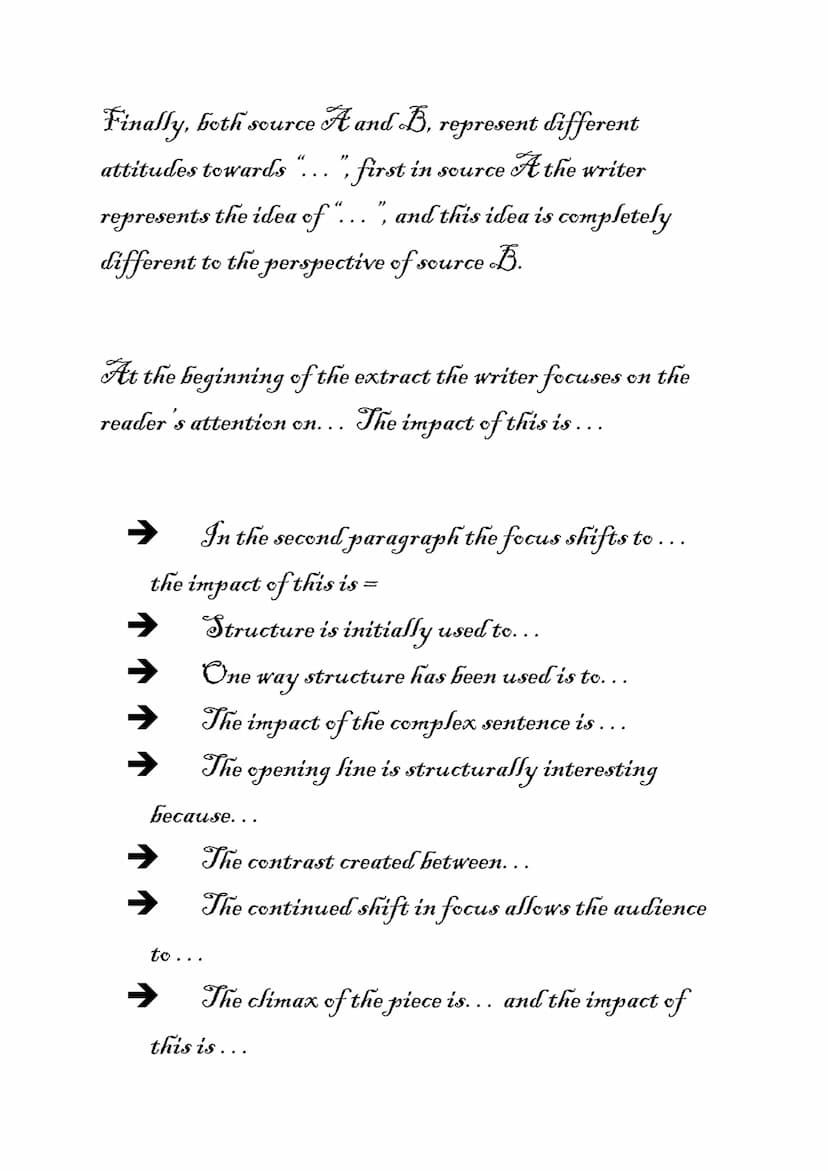 Language paper 1 revision:
The five senses: The five senses can be used creatively to set up your
scenes - this will easily give you 5 descr