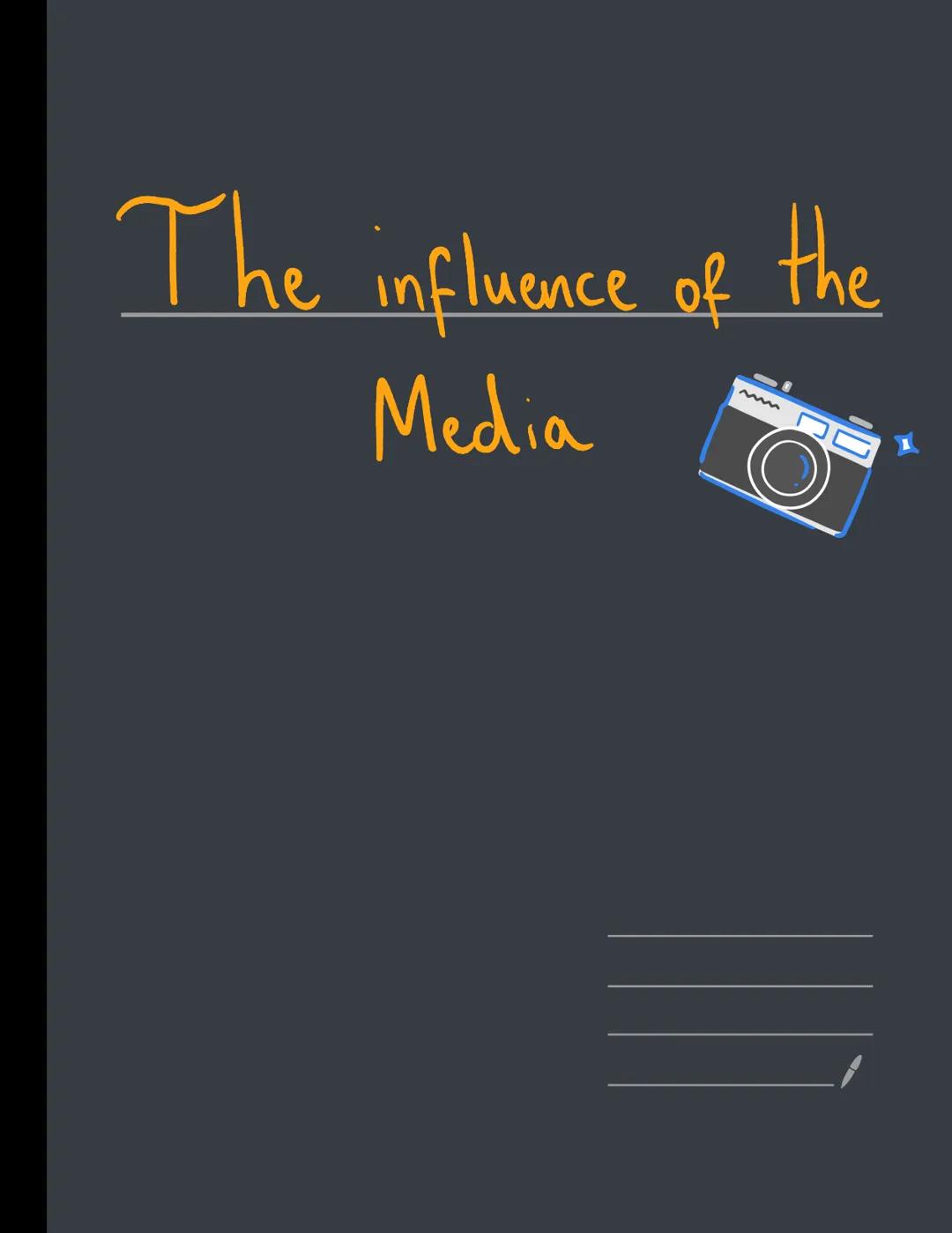 The influence of
Media
the
mmm
O H/W
The Influence of the media
The nature of the media has drastically transformed over the past few decade
