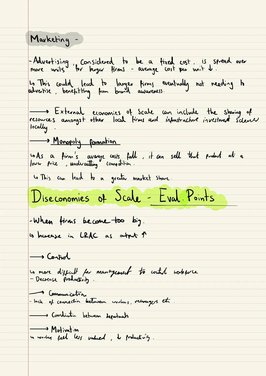 conomies
of
Scale
Eco H/W Economies of Scale
Economies of scale are the cost advantages that arise from
large scale production.
Internal Eco