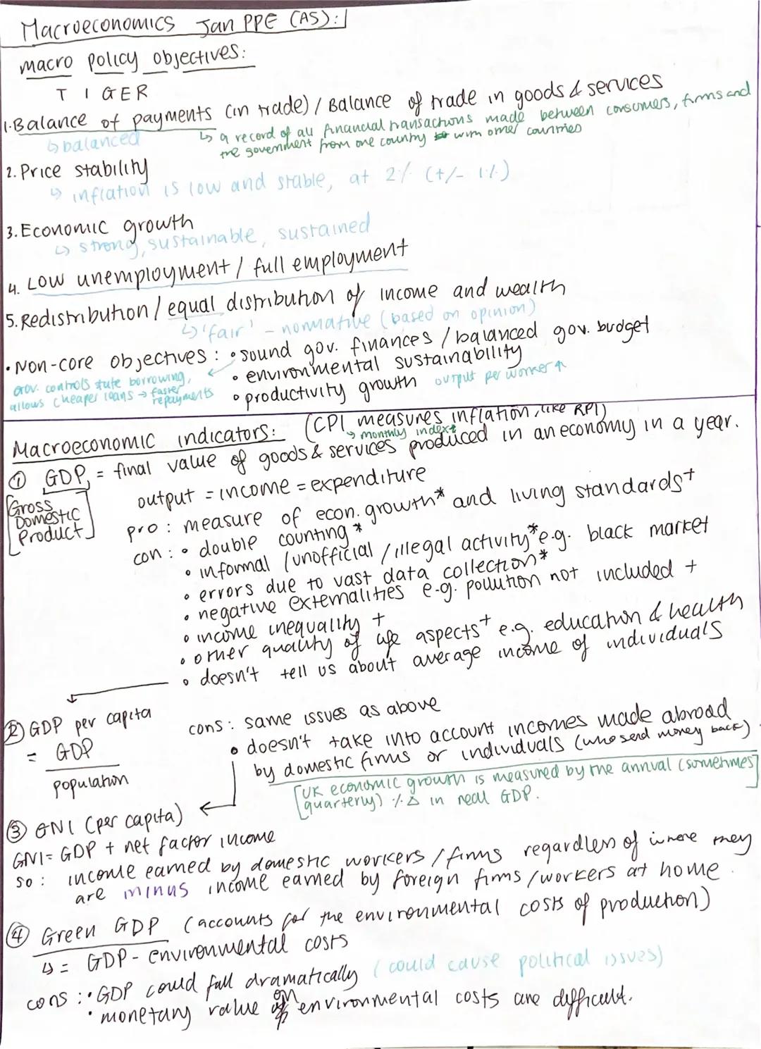 # Macroeconomics Jan PPE (AS):1

macro policy objectives:

TIGER

1.Balance of payments (in trade) / Balance of trade in goods & services

b