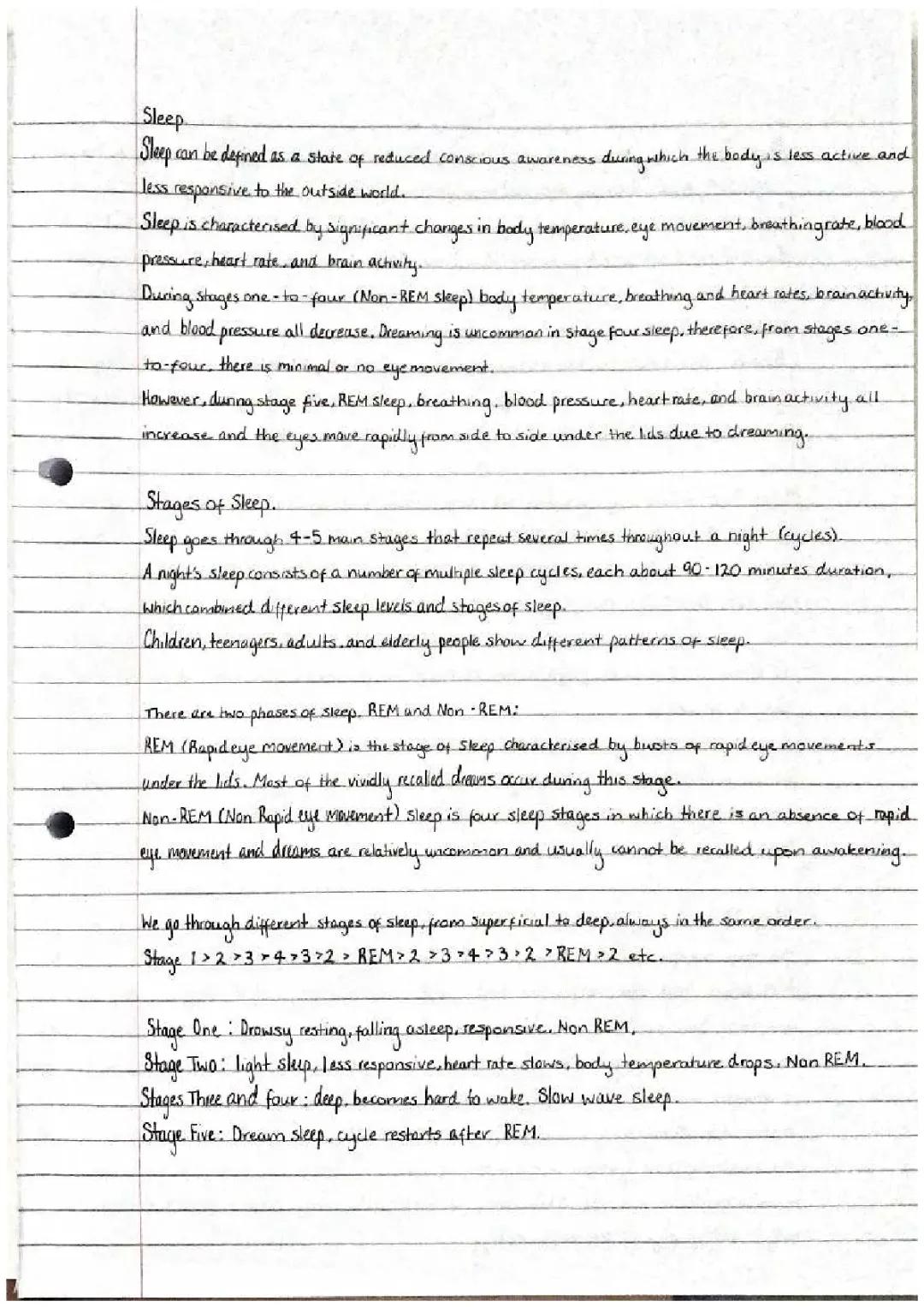 Higher psychology - Sleep and sleep stages 