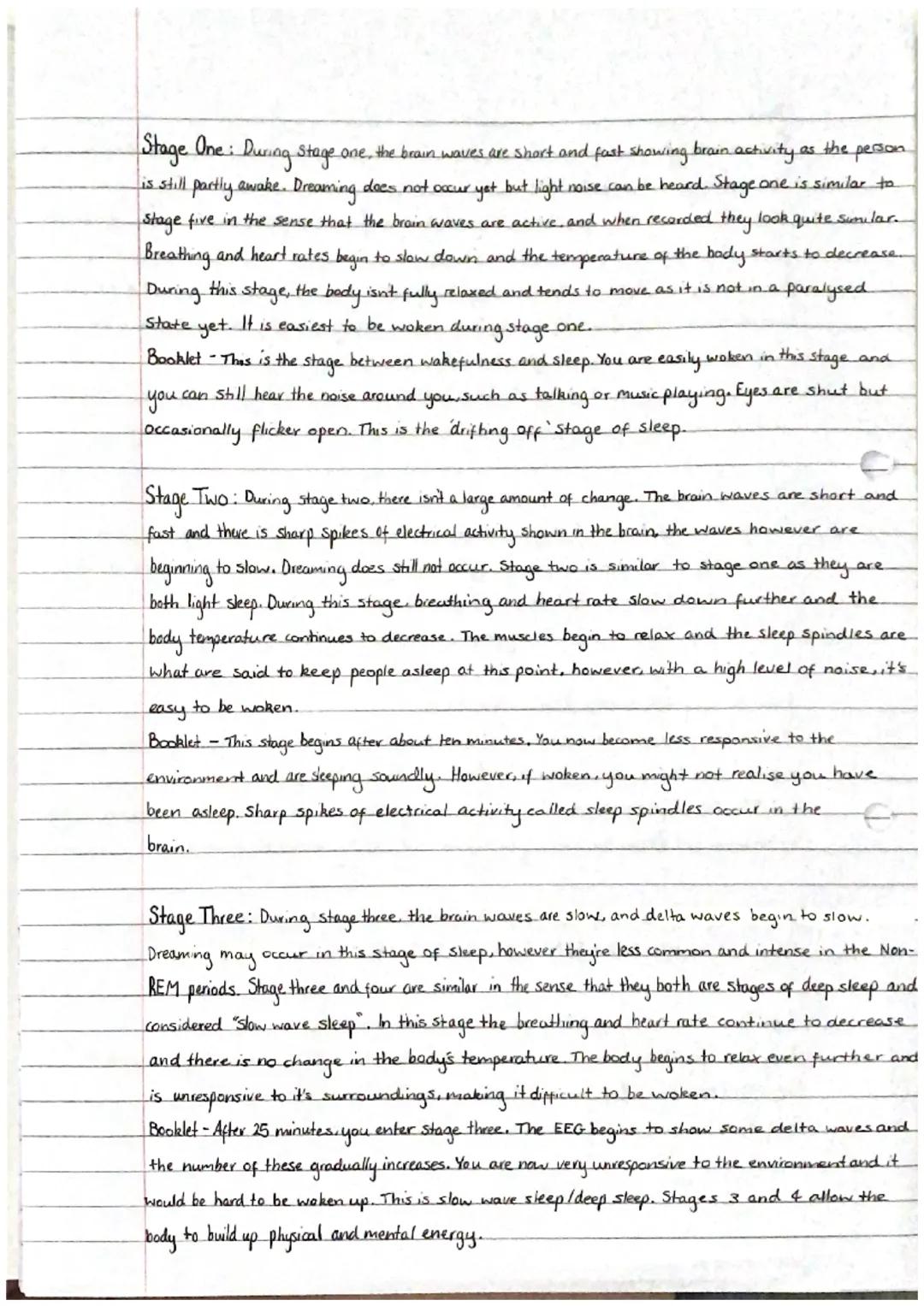 Sleep
Sleep
I can be defined as a state of reduced conscious awareness : during which the body is less active and
less responsive to the out