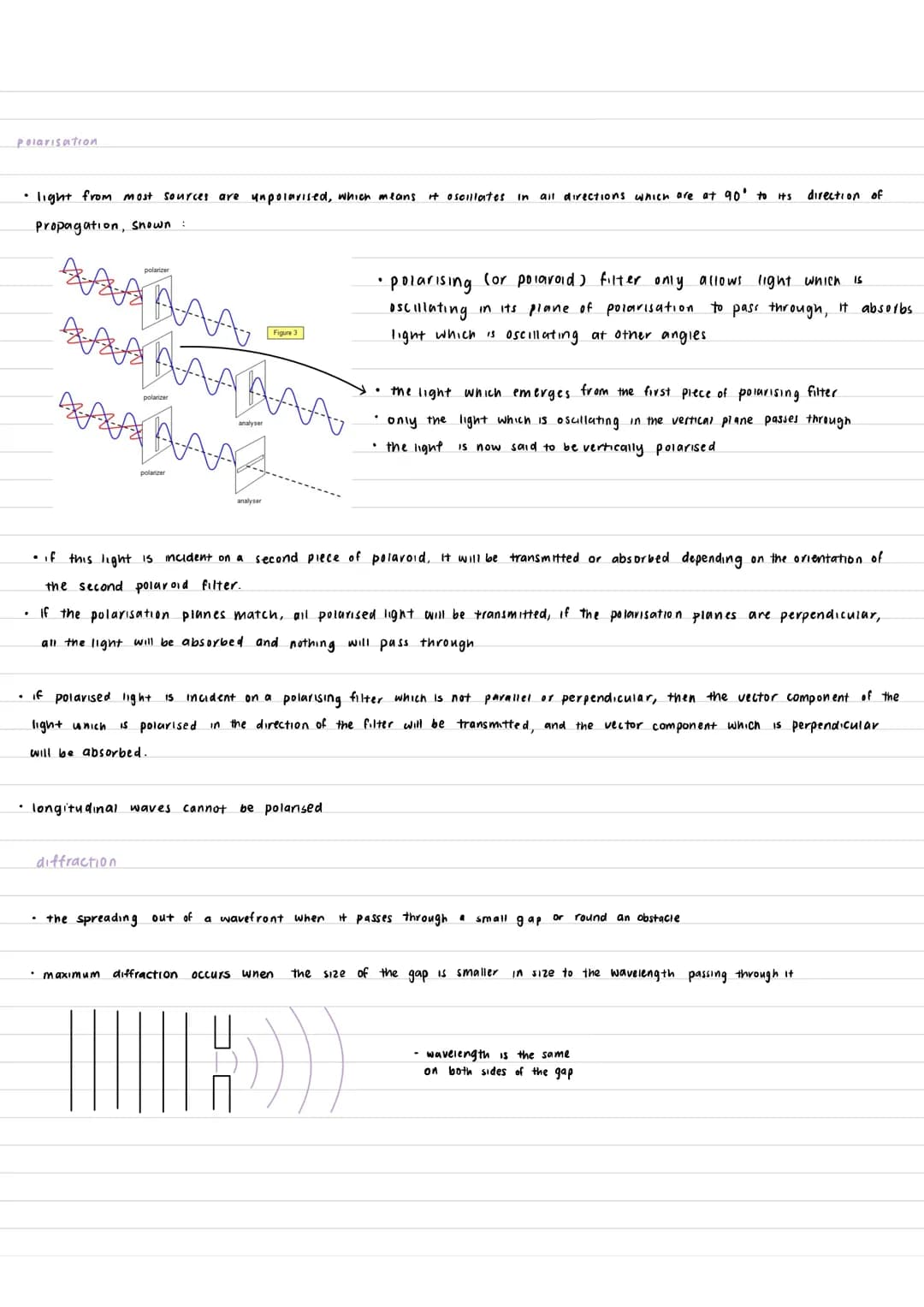 WAVES
wave properties
definitions
displacement the distance away from equilibrium of a point of a wave
• amplitude - the maximum displacemen