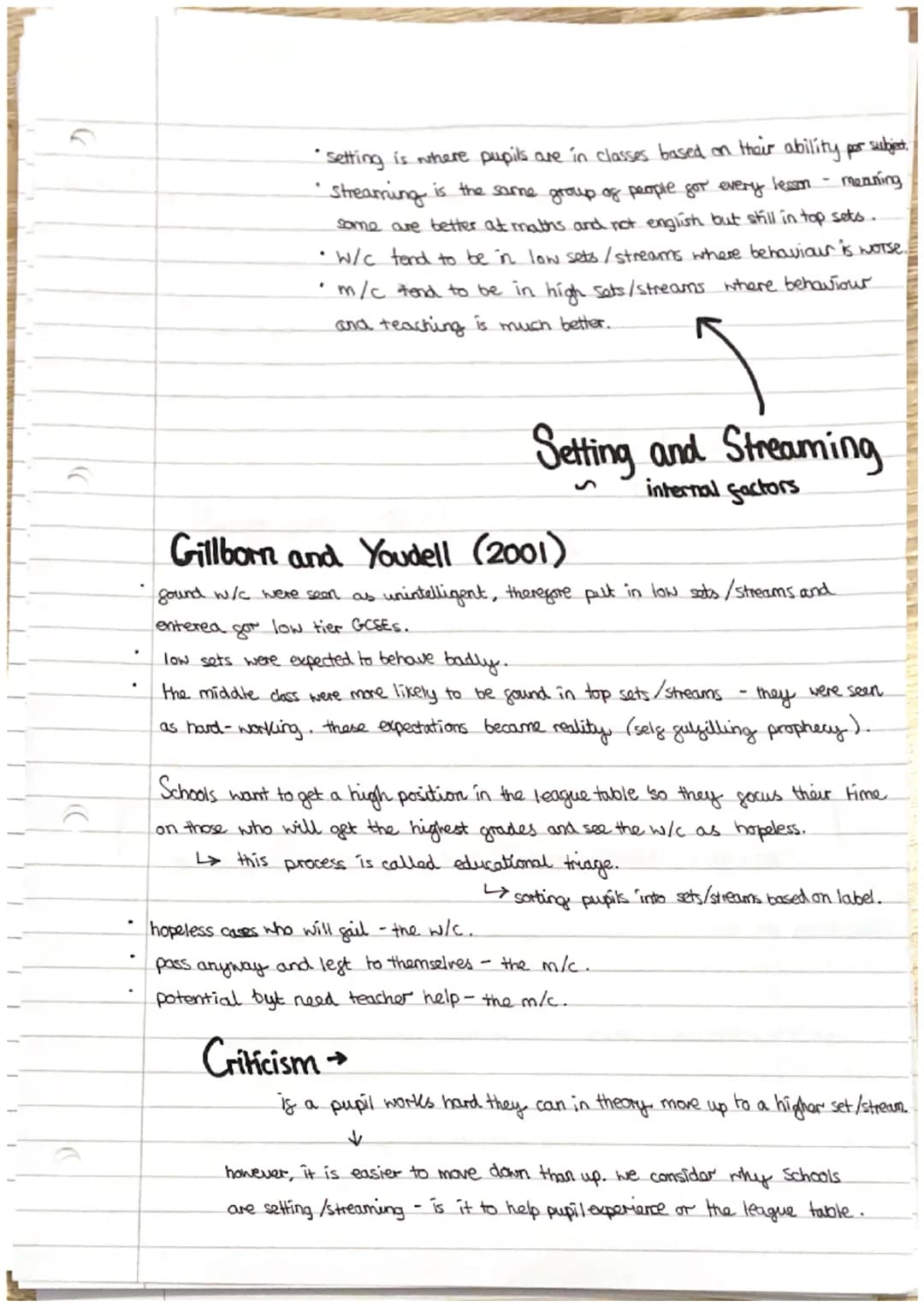 ic
.
.
social class - describing
a person's position in
Society.
statistics tend to
show that the
higher social class
g parents, the more su