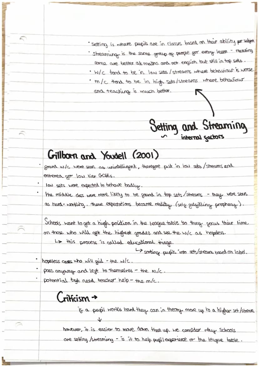 ic
.
.
social class - describing
a person's position in
Society.
statistics tend to
show that the
higher social class
g parents, the more su