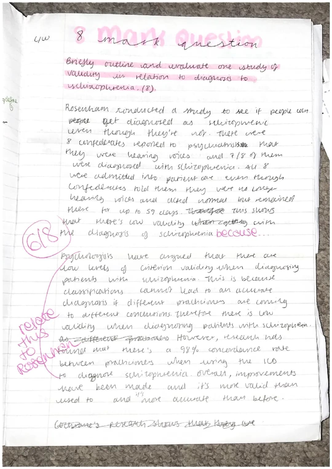 c/W
exam questions
▸ Outline two ways symptoms of schizophrenia.
Refer to Veronica's symptoms as part of your
answer (4)
→ irrational and fa