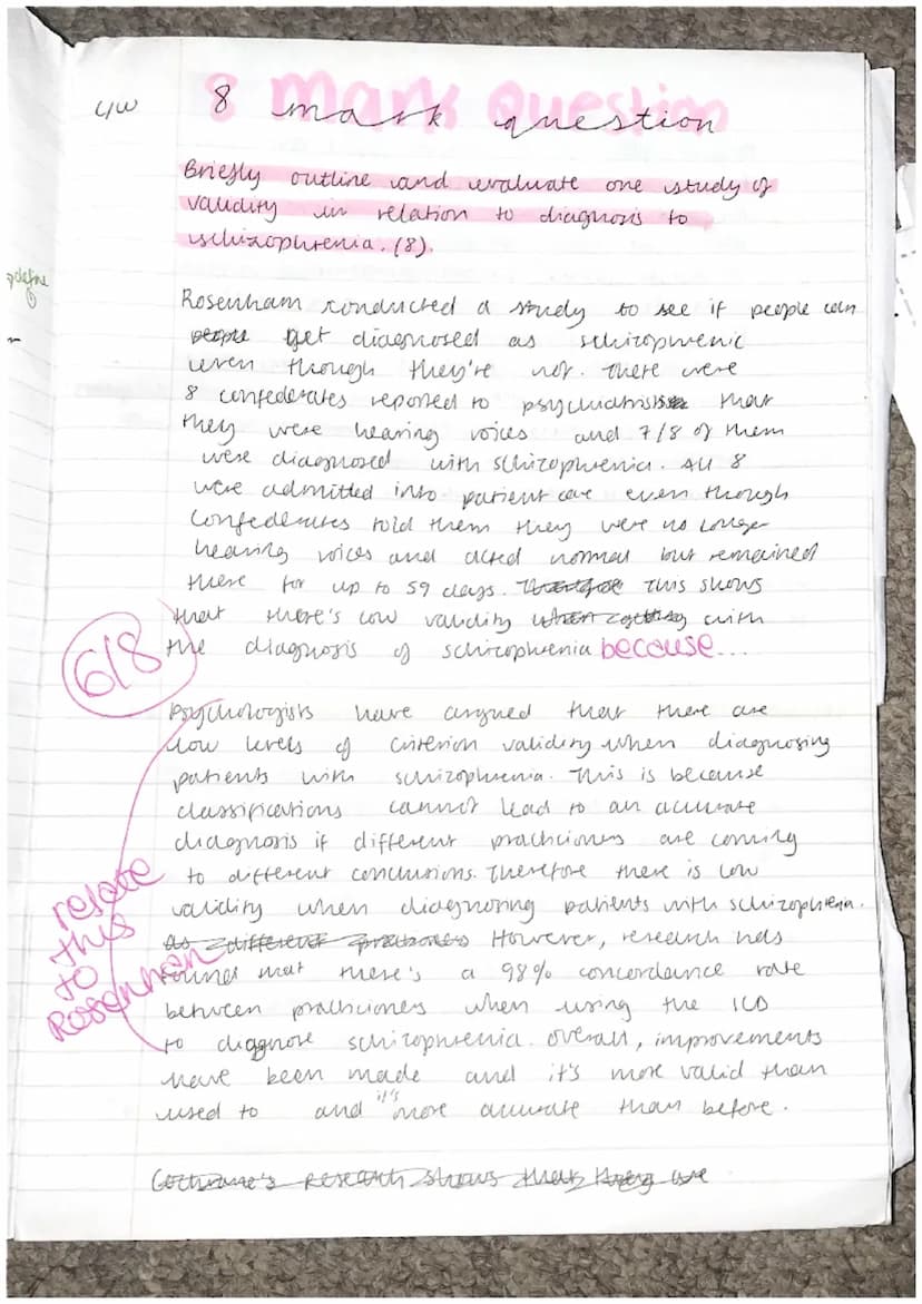 c/W
exam questions
▸ Outline two ways symptoms of schizophrenia.
Refer to Veronica's symptoms as part of your
answer (4)
→ irrational and fa