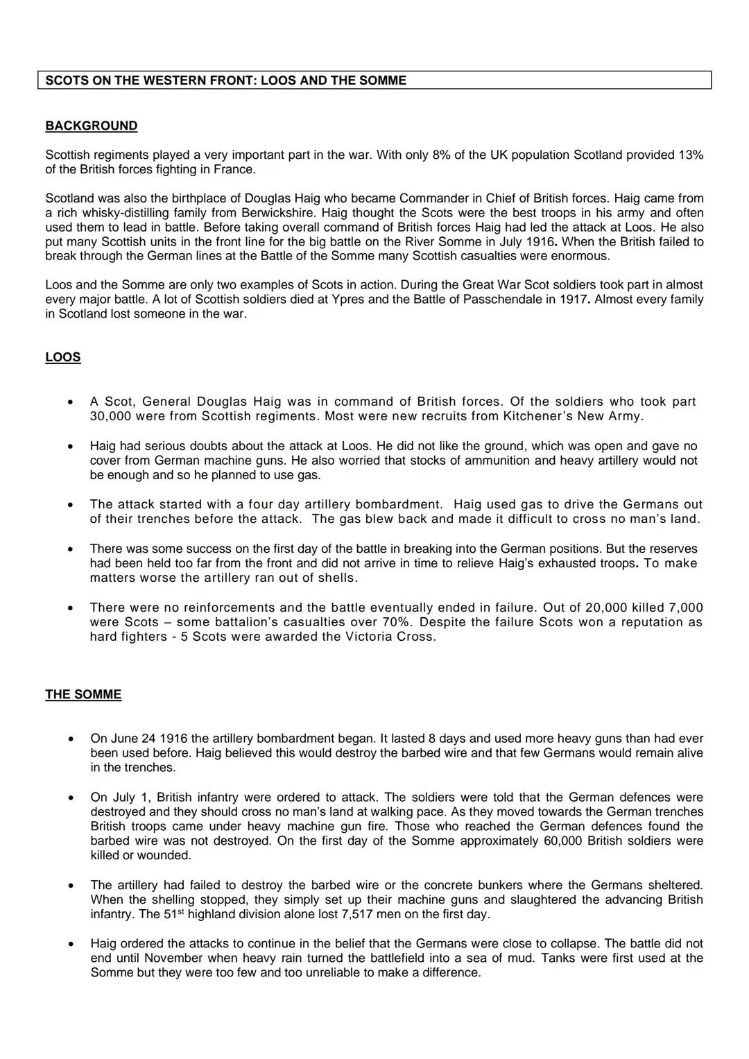 Revision Notes: The Era of the Great War, 1900-1928
Pupil's name:
RECRUITMENT AND PROPAGANDA
BACKGROUND
When Britain went to war in 1914, th