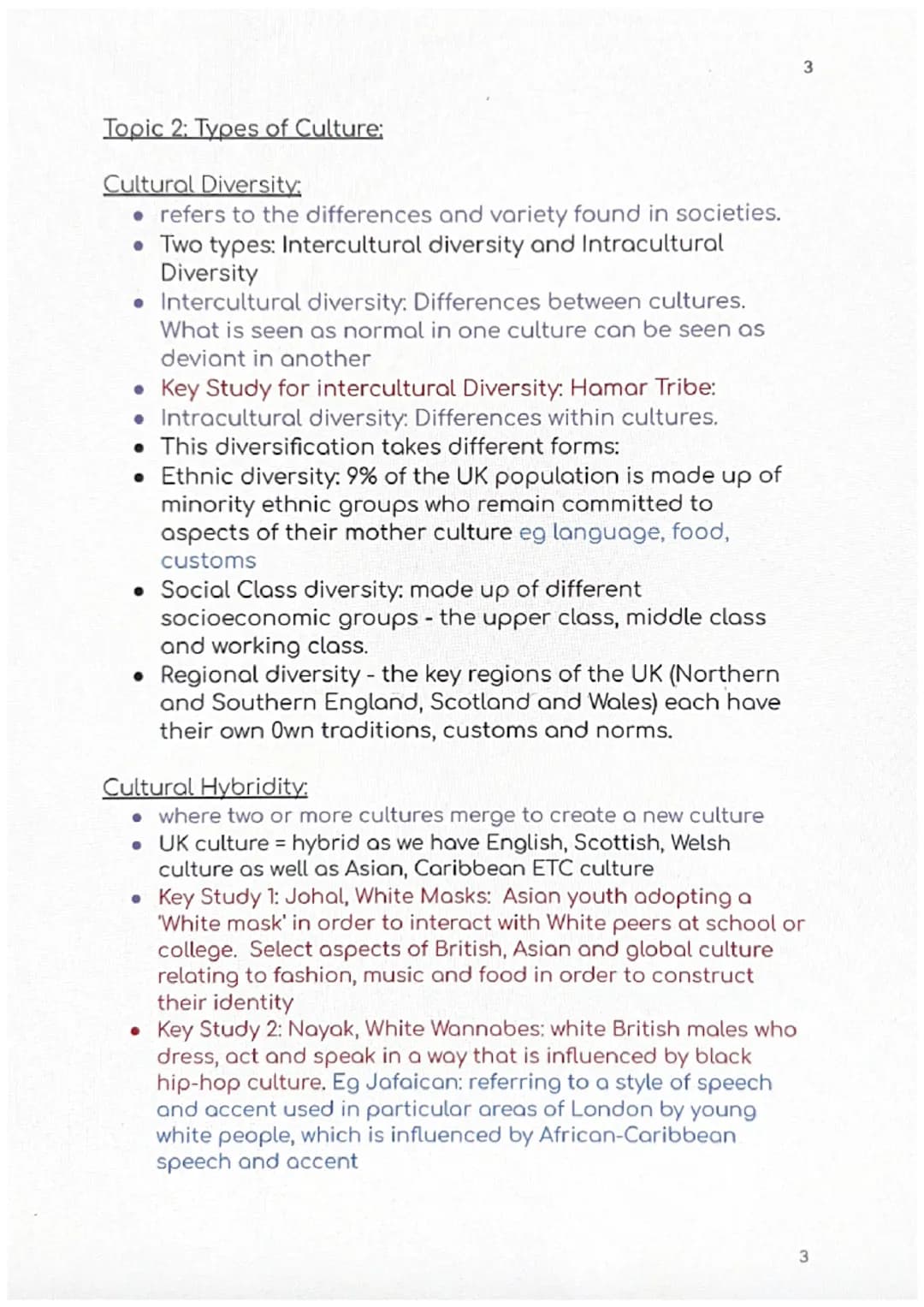 Socialisation, Culture
and Identity H580/1-
Identity and Family Component 1: Section A: Socialisation, Culture and Identity
Key Concepts:
Cu