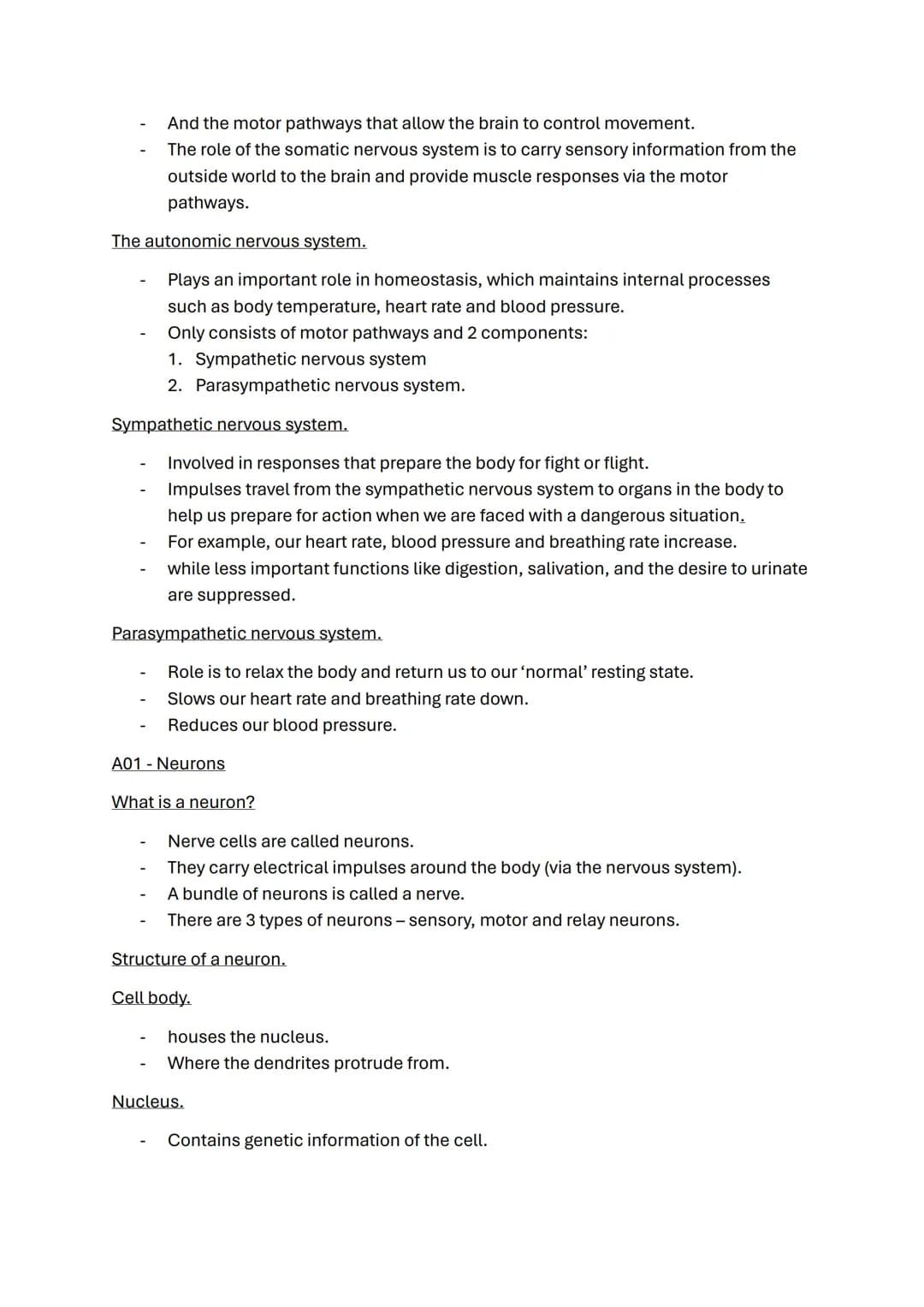 Biopsychology topic notes
The nervous system.
-
A specialised network of cells in the human body.
It is our primary internal communication s
