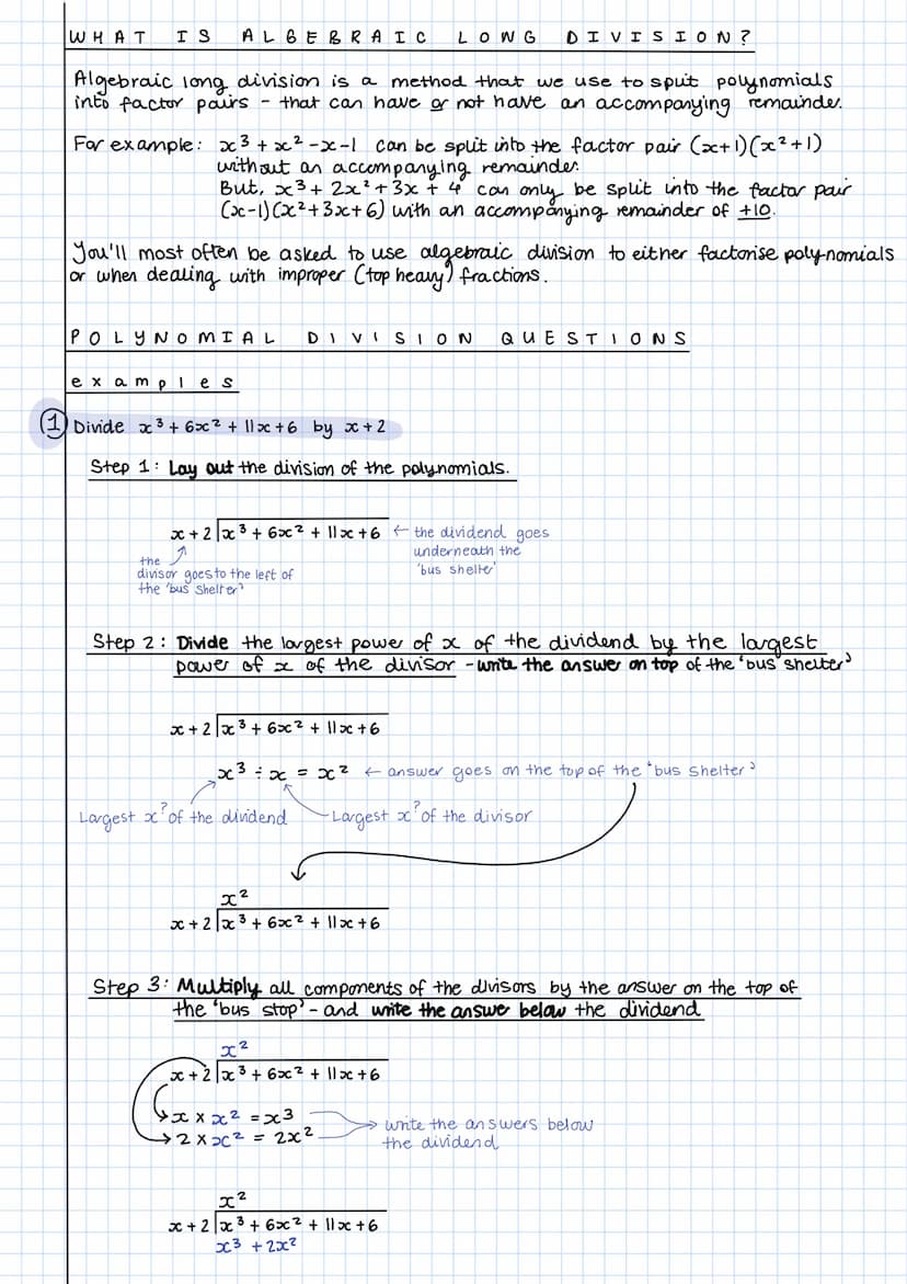 algebraic (polynomial)
division
WHAT ARE POLYNO MIALS ?
Polynomial originates from the word poly meaning mony and nomial meaning tems.
Polyn