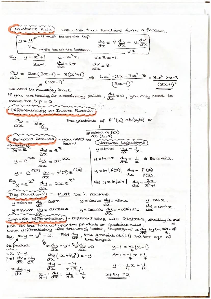 Differentiation
(a) uses
1y = ax
1
+
gradient of a cure at a specific paint.
opposite of integration
"
(c) know how to prove differentiation