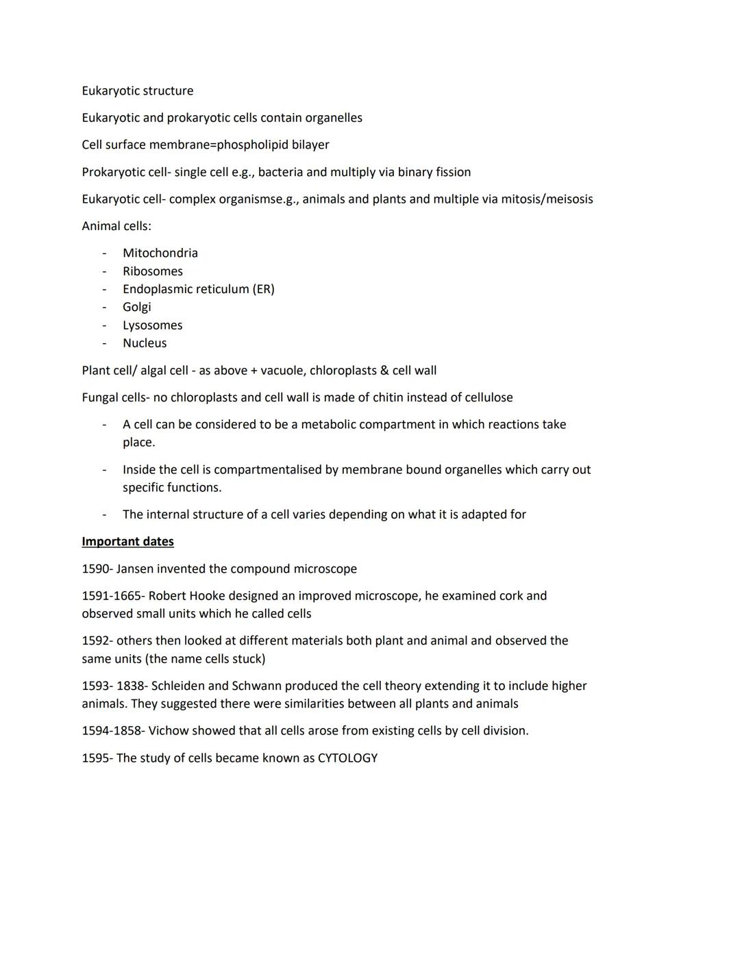 Prokaryotic cell structure
Prokaryotes are single-celled organisms. Bacteria like E. coli are examples of
these.
They're much smaller and si