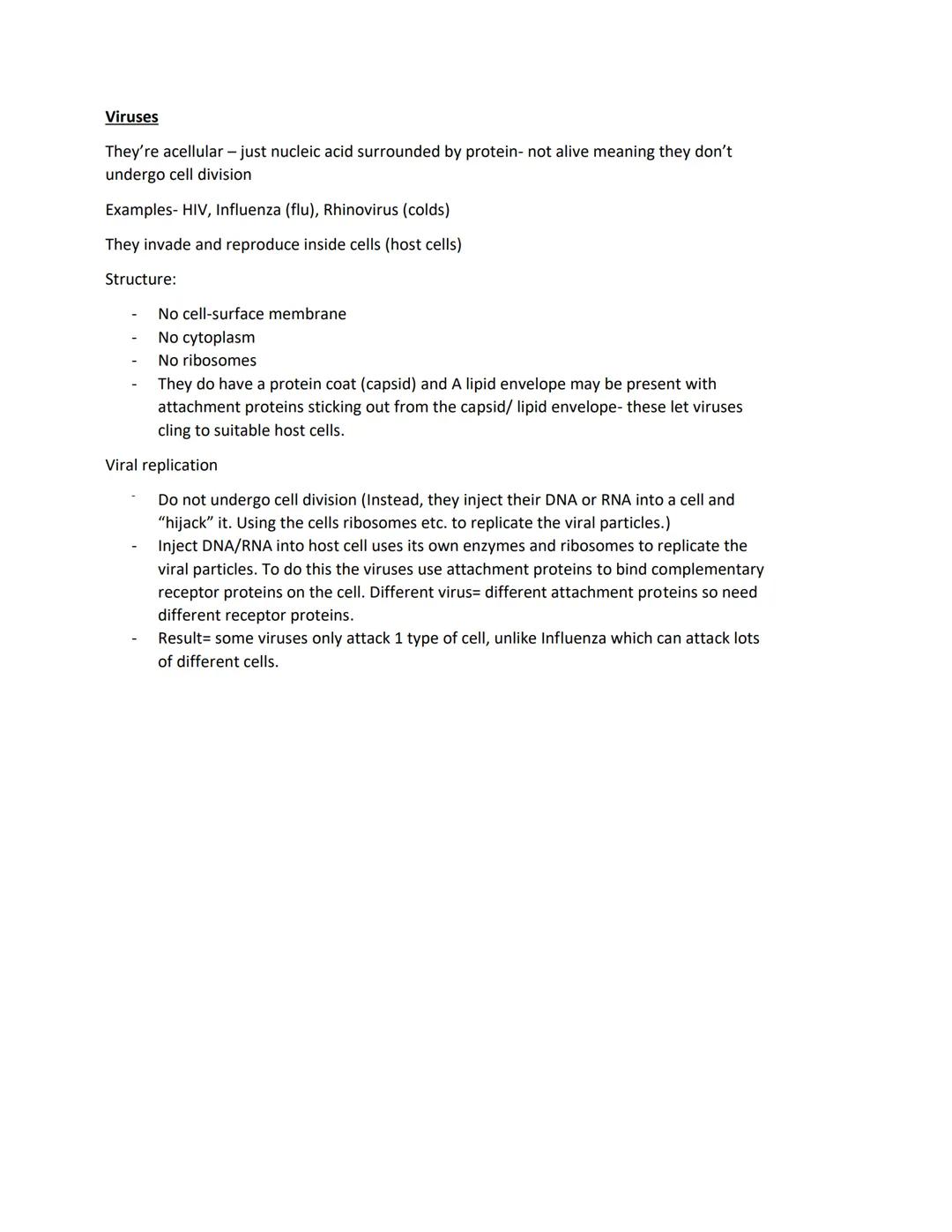 Prokaryotic cell structure
Prokaryotes are single-celled organisms. Bacteria like E. coli are examples of
these.
They're much smaller and si