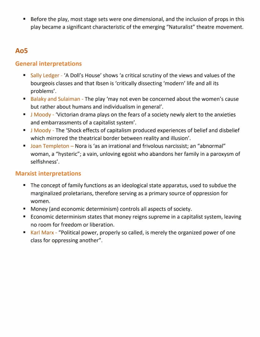 A03 and Ao5 for A Doll's House
" A03 - Context.
A03
A05-Critical Interpretations.
General context
"
■
■
■
■
■
'A Doll's House,' was first pe