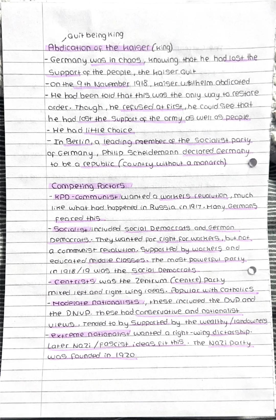 The German Revolution 1918-1919
Germany before 1919
- was a 'young' country
- It had been unified in 1871 as a federation of
other States, S