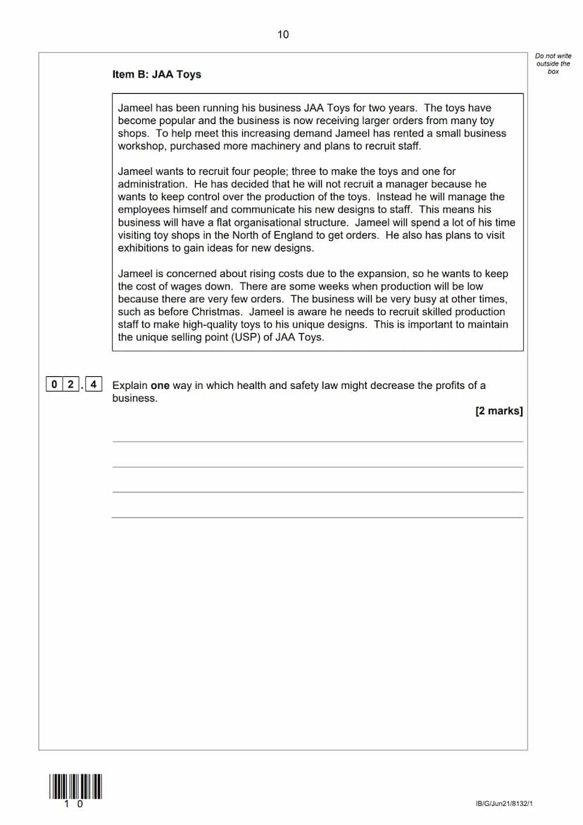 AQA
Please write clearly in block capitals.
Centre number
Surname
Forename(s)
Candidate signature
I declare this is my own work.
Candidate n