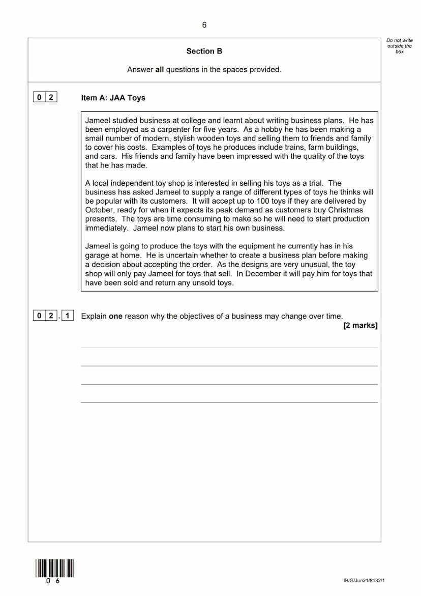 AQA
Please write clearly in block capitals.
Centre number
Surname
Forename(s)
Candidate signature
I declare this is my own work.
Candidate n