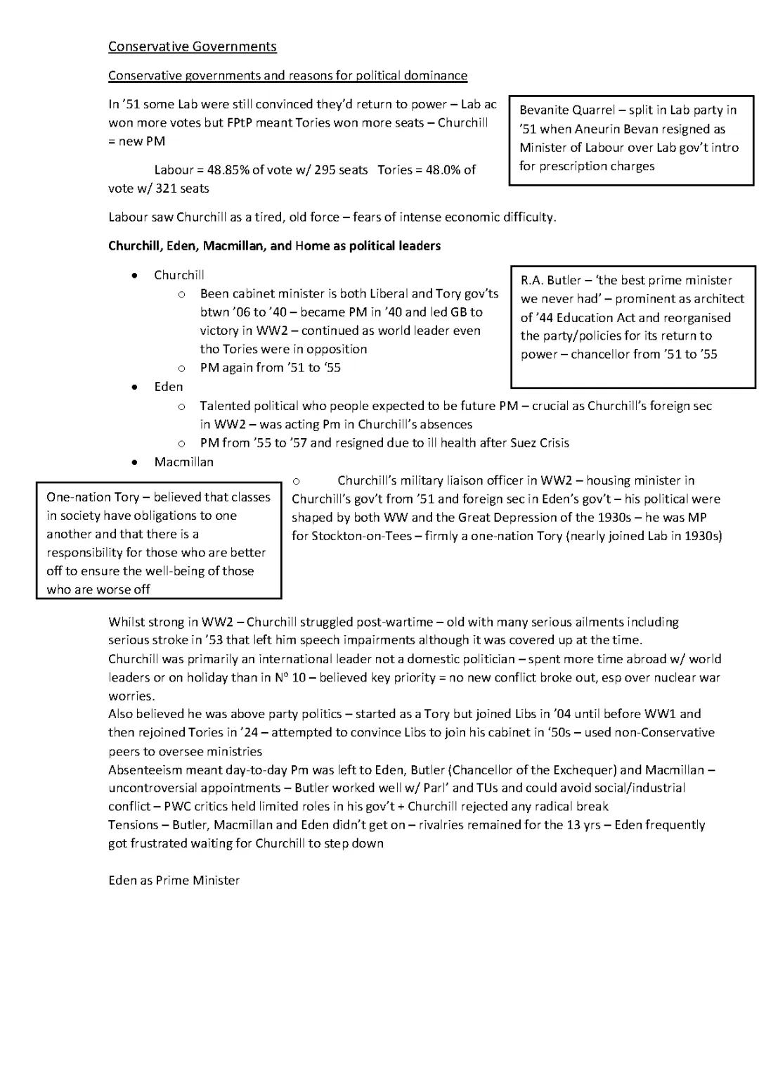 Section 1 Topic 1 Conservative Governments