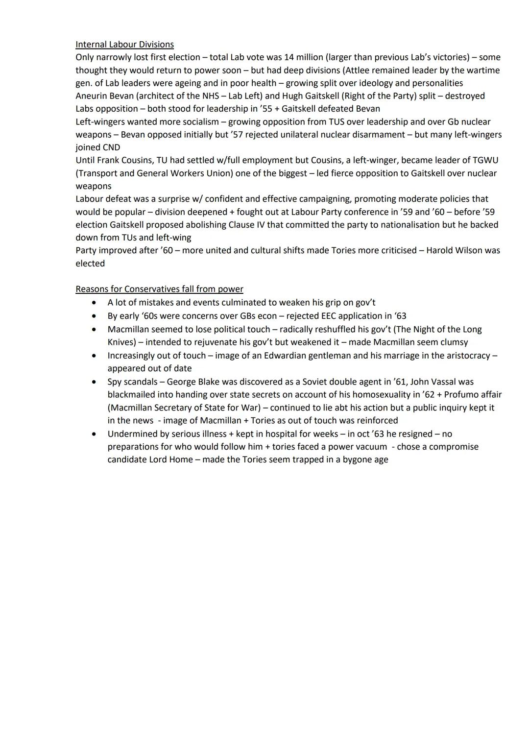 Conservative Governments
Conservative governments and reasons for political dominance
In '51 some Lab were still convinced they'd return to 