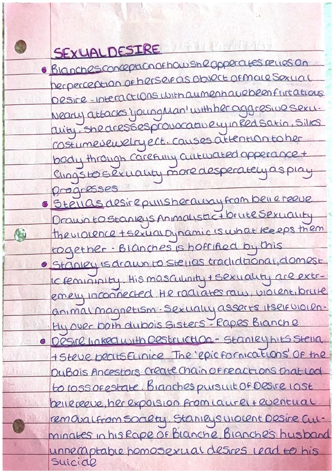 # FANTASY +DELUSION

*   Bianches vourney through cemeteries on the streetcarto
    Fuysianfields represents + fereshadows mental descent
  