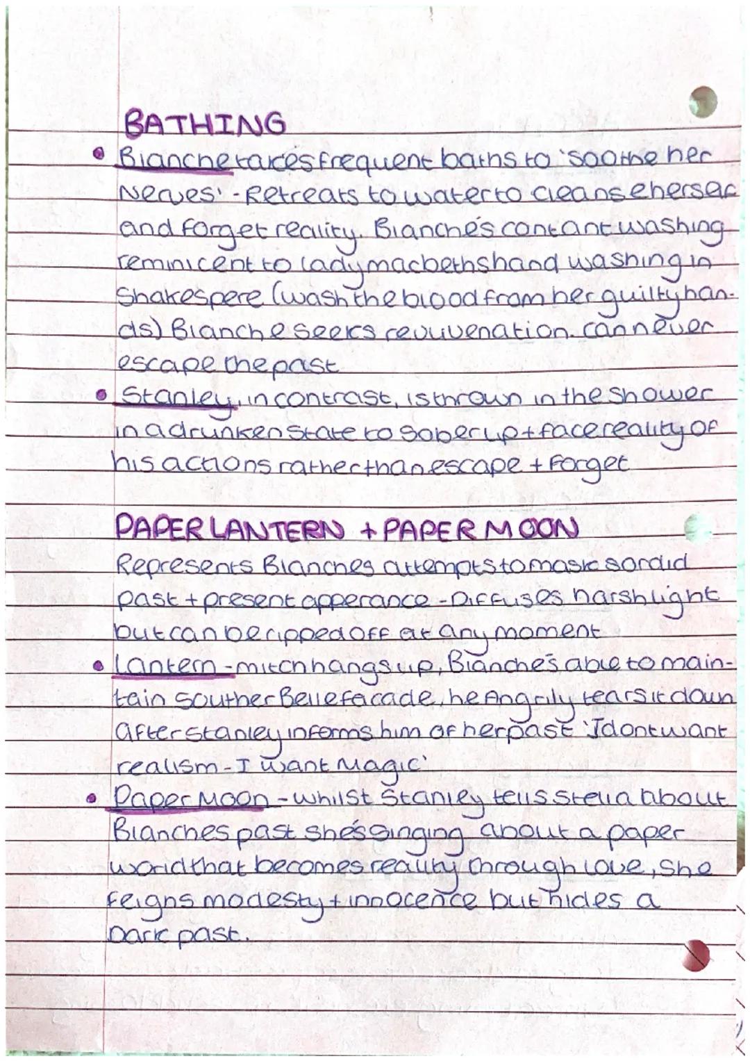 # FANTASY +DELUSION

*   Bianches vourney through cemeteries on the streetcarto
    Fuysianfields represents + fereshadows mental descent
  