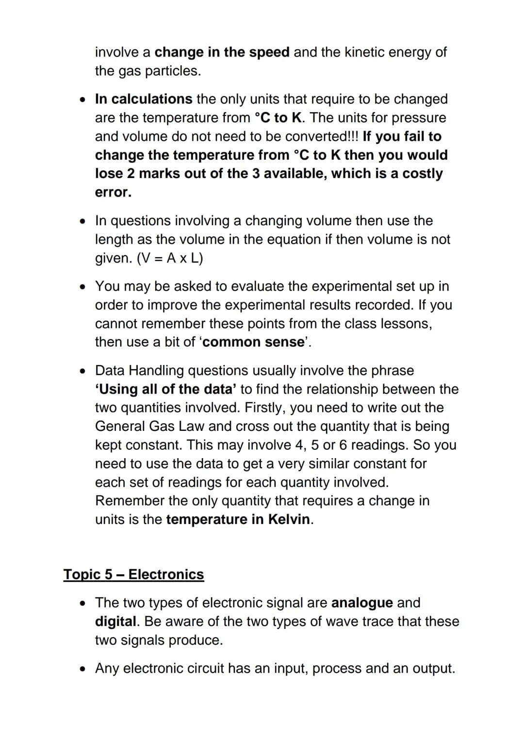 NAT 5 Exam Preparation Checklist
General Aspects
• Always use the Relationships Sheet to check on your
equations.
• Always use the Data Shee