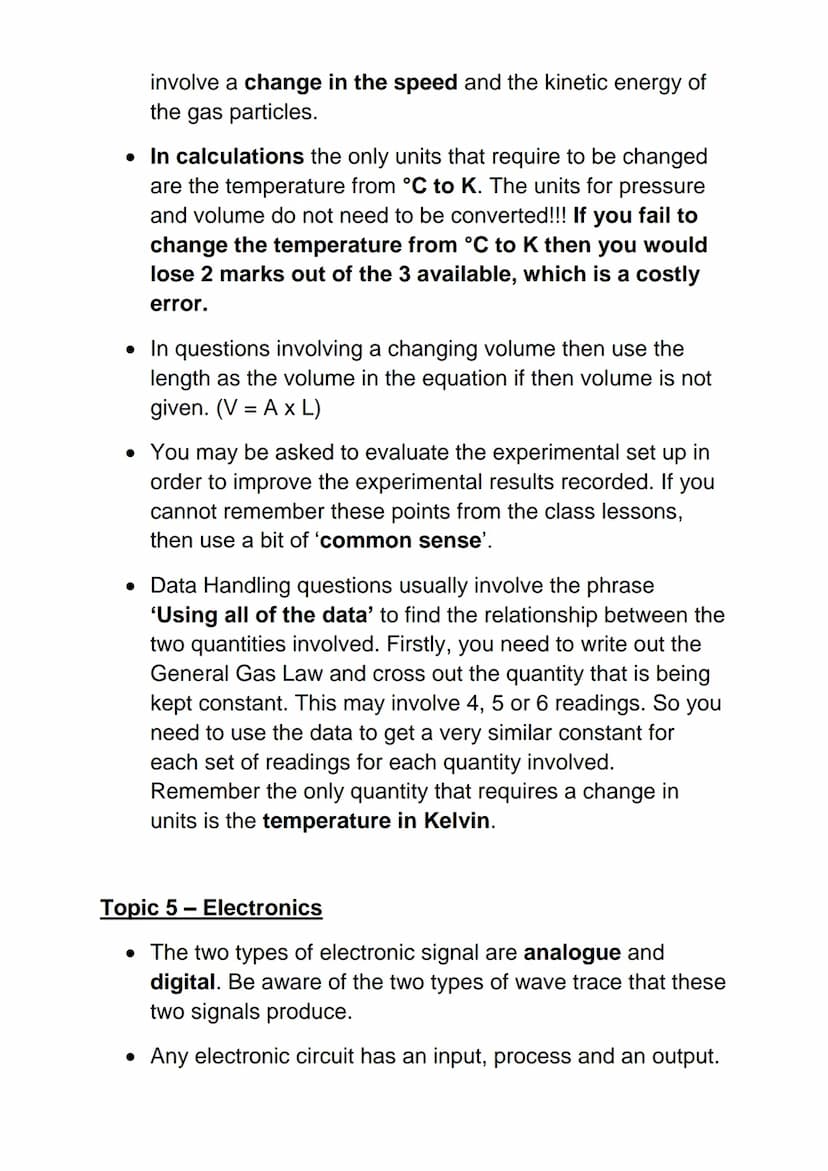 NAT 5 Exam Preparation Checklist
General Aspects
• Always use the Relationships Sheet to check on your
equations.
• Always use the Data Shee
