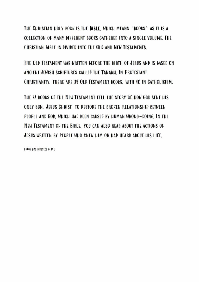 YEAR 7 EXAM REVISION - CHRISTIANITY
CHRISTIANITY IS FOCUSED ON THE LIFE AND TEACHINGS OF JESUS CHRIST, WHO
CHRISTIANS BELIEVE TO BE THE SON 