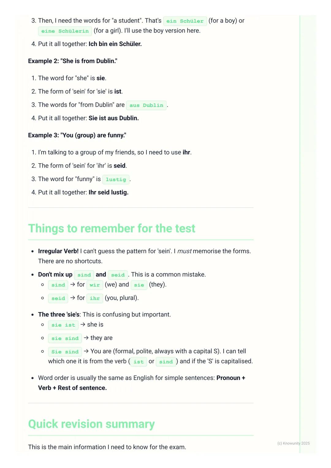 # The Verb 'sein' (to be)

What is the verb 'sein'?

The German verb sein means 'to be' in English. It's one of the most important
verbs to 