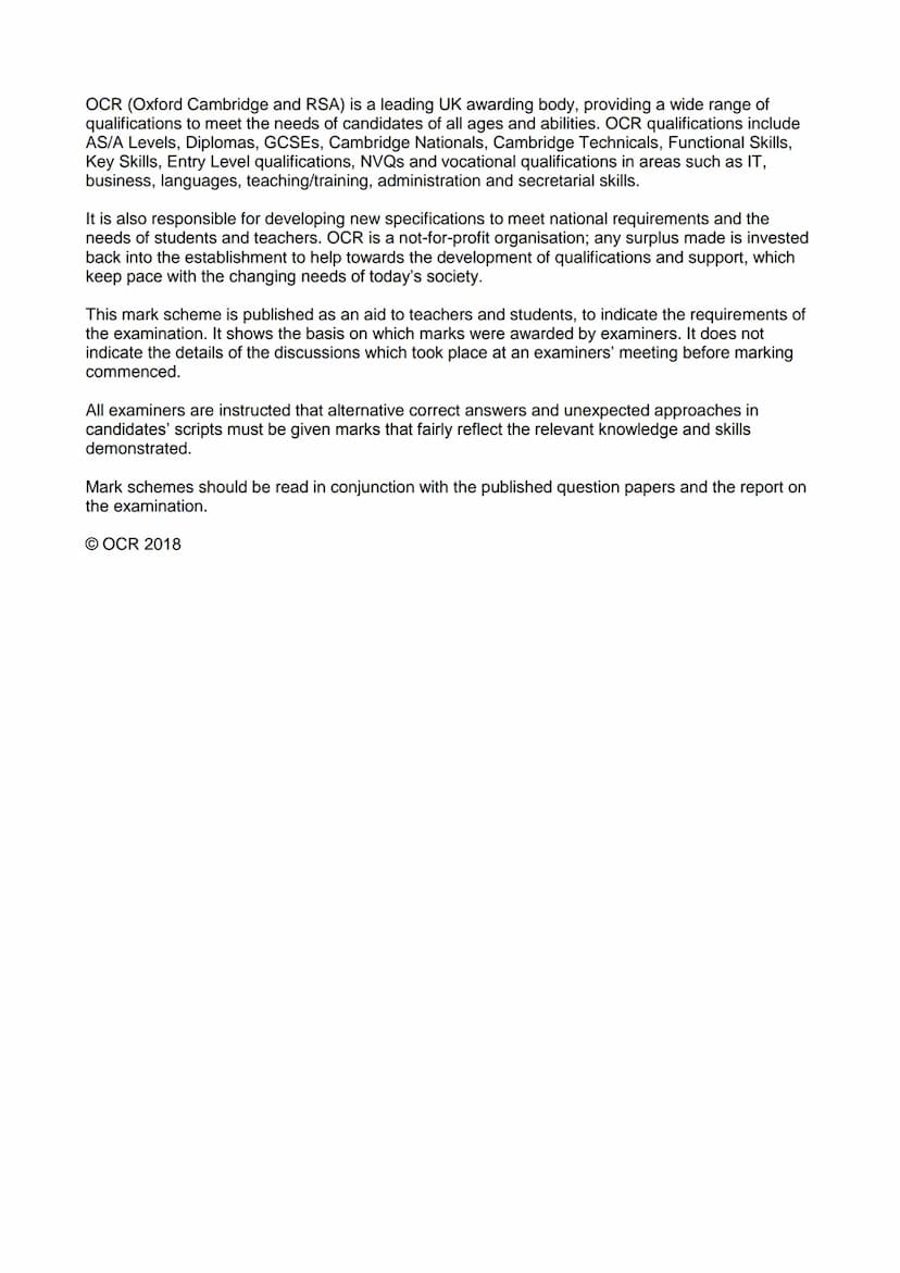 OCR
Oxford Cambridge and RSA
GCSE
Biology A
Unit J247H/03: Higher Tier- Paper 3
General Certificate of Secondary Education
Mark Scheme for J