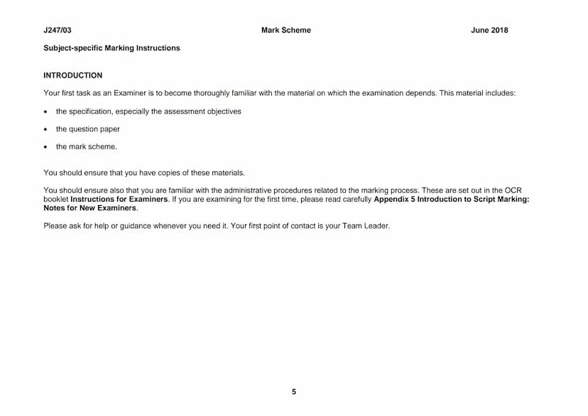 OCR
Oxford Cambridge and RSA
GCSE
Biology A
Unit J247H/03: Higher Tier- Paper 3
General Certificate of Secondary Education
Mark Scheme for J