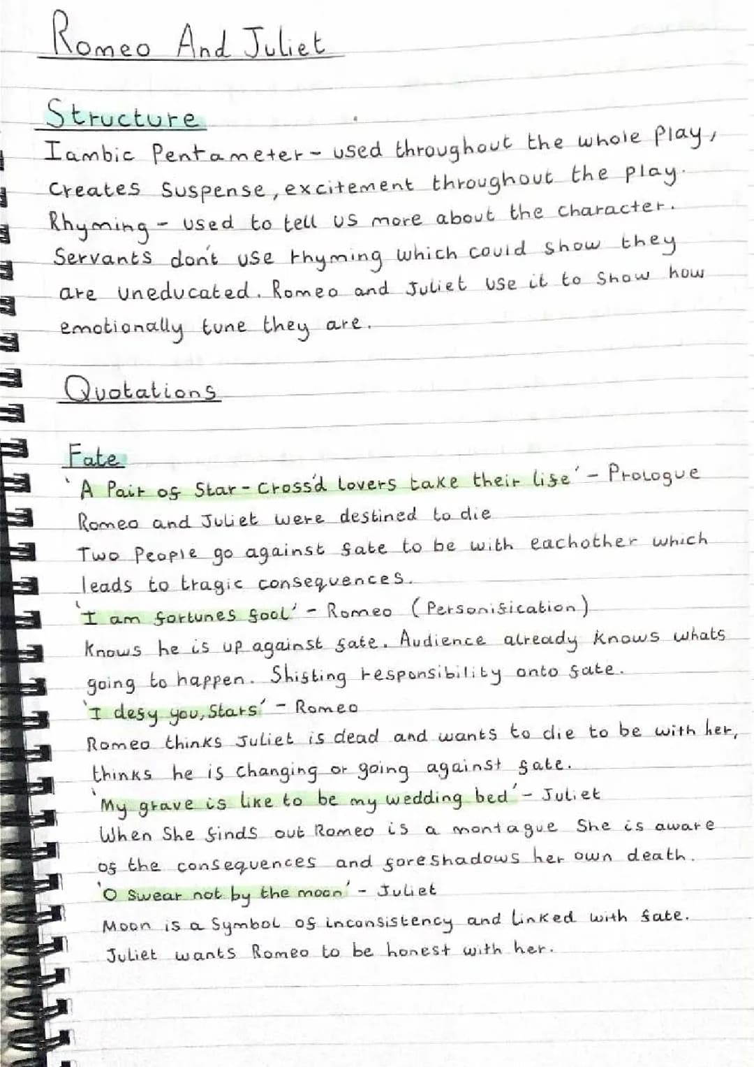 Romeo and Juliet - themes + quotes