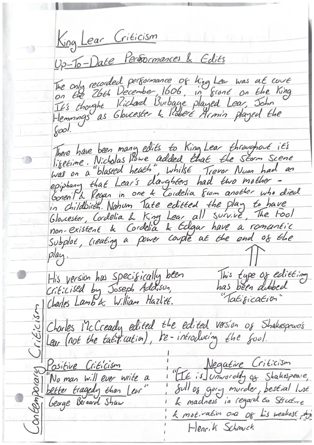 King Lear Context
The Folio VS The Quarto
Original sheet
Quarto.
Folio
Octavo
In Shakespeare's time, books were in
all Shapes & Sizes, but t