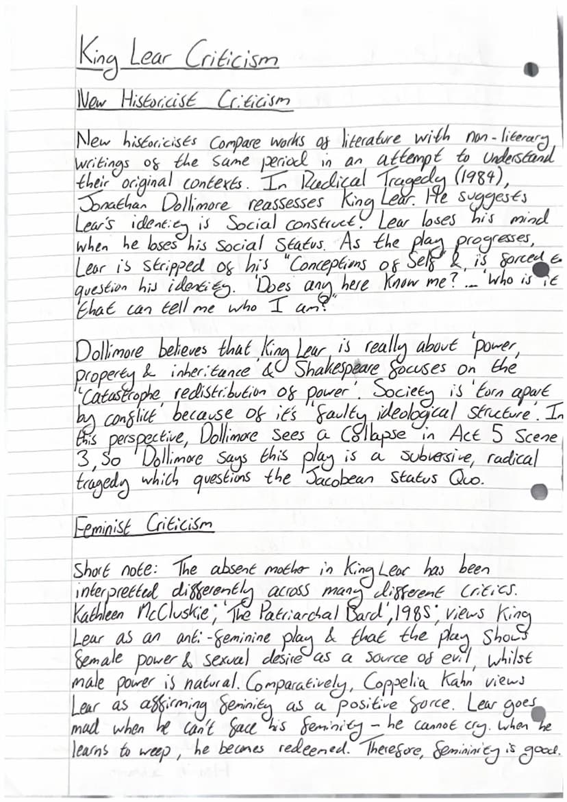 King Lear Context
The Folio VS The Quarto
Original sheet
Quarto.
Folio
Octavo
In Shakespeare's time, books were in
all Shapes & Sizes, but t