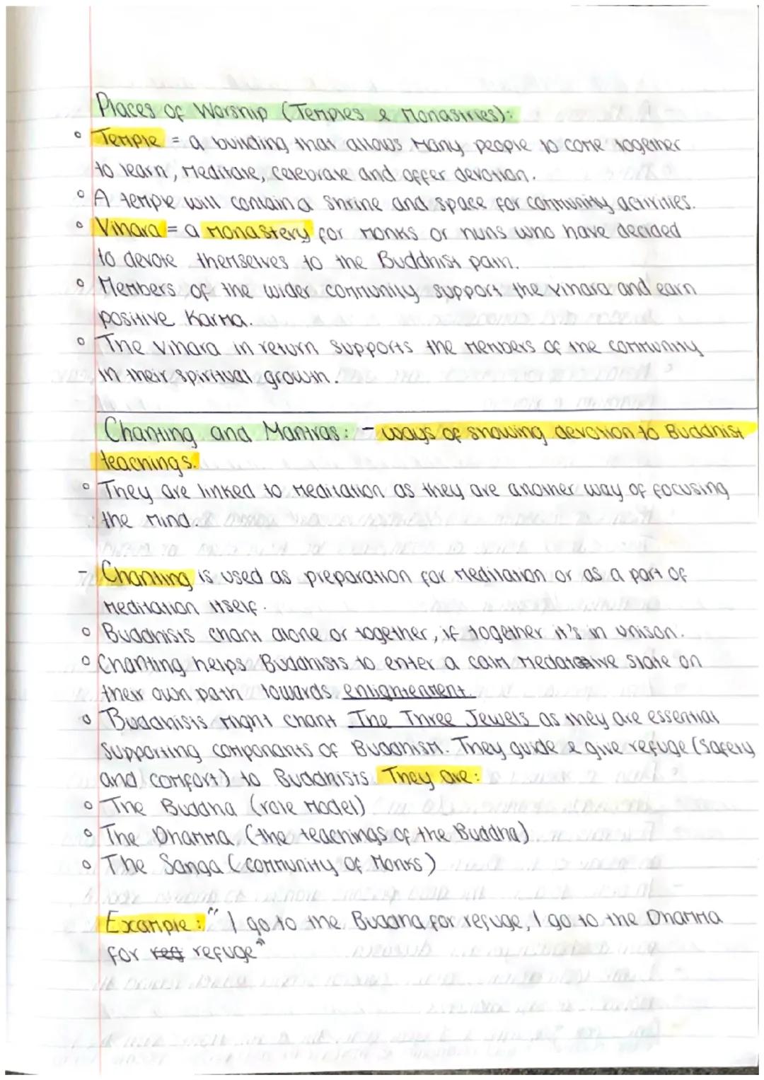 Buddhism AQA Revision notes