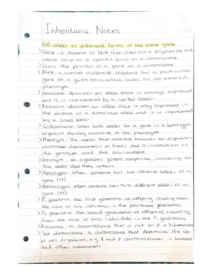 Know Inheritance revision notes for EDUQAS A level biology thumbnail