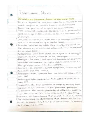 Know Inheritance revision notes for EDUQAS A level biology thumbnail