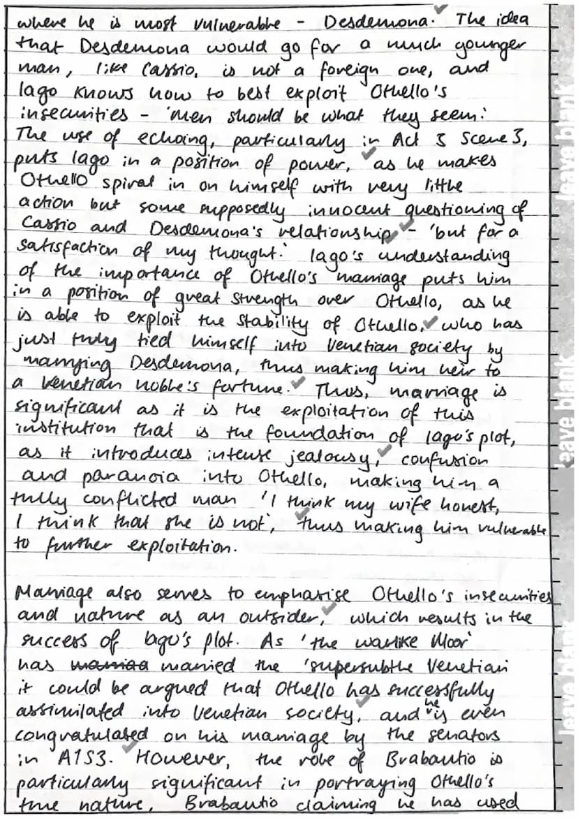 
<p>In William Shakespeare's play Othello, marriage is a highly significant theme. It is central to the plot and drives the personal insecur