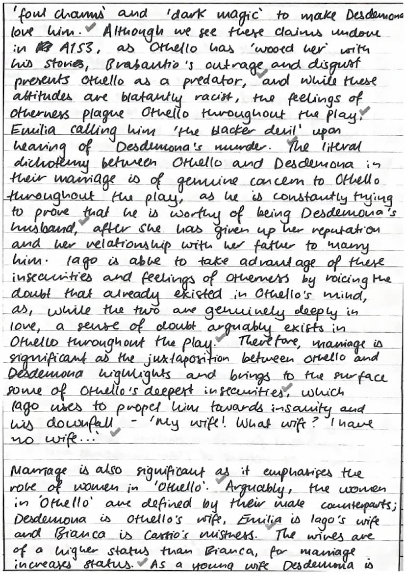 
<p>In William Shakespeare's play Othello, marriage is a highly significant theme. It is central to the plot and drives the personal insecur