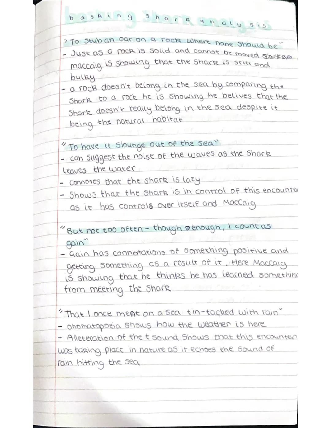 Higher/National 5 Basking Shark notes by Norman MacCaig 