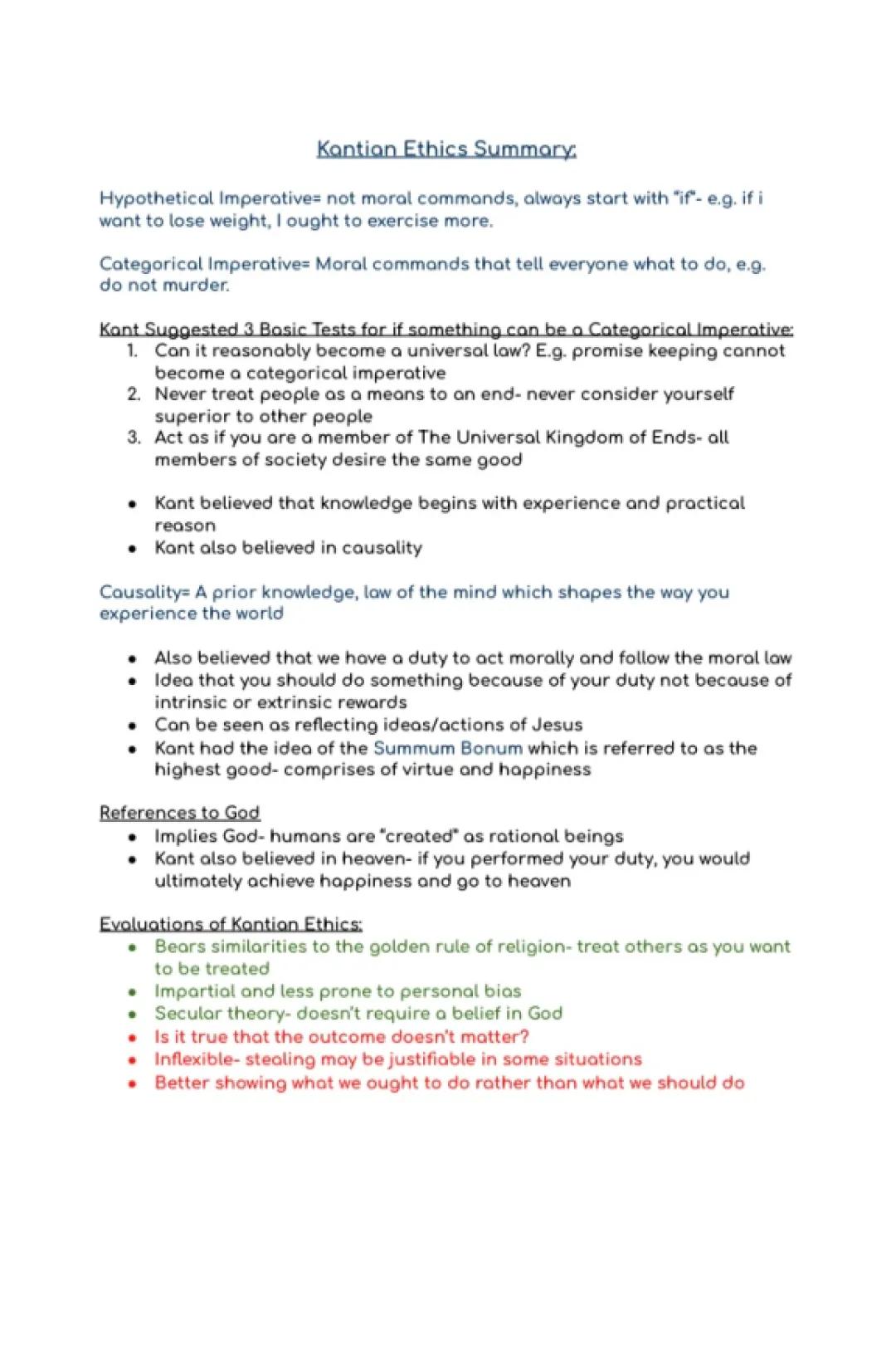 Understanding Kantian Ethics: Examples and Summary