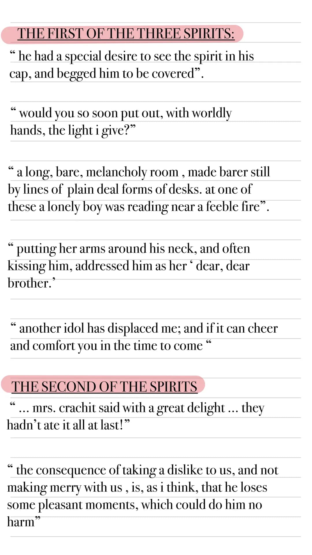 a christmas carol
CONTENTS:
QUOTES :
stave I: marleys ghost.
stave II: the first of the three spirits.
stave III: the second spirit.
stave r