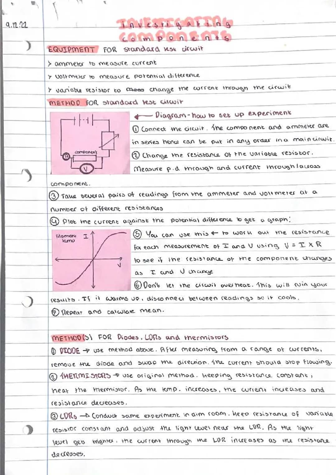 GCSE Physics: Investigating Electrical Circuits and Components