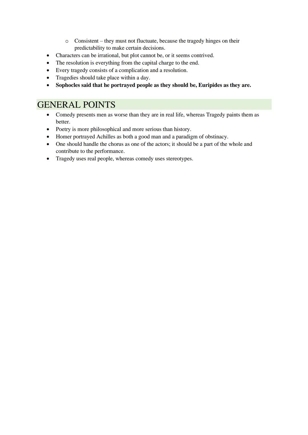 ARISTOTLE'S POETICS
EVOLUTION OF THEATRE
The number of actors was increased from one to two by Aeschylus, and the third actor and
scene pain