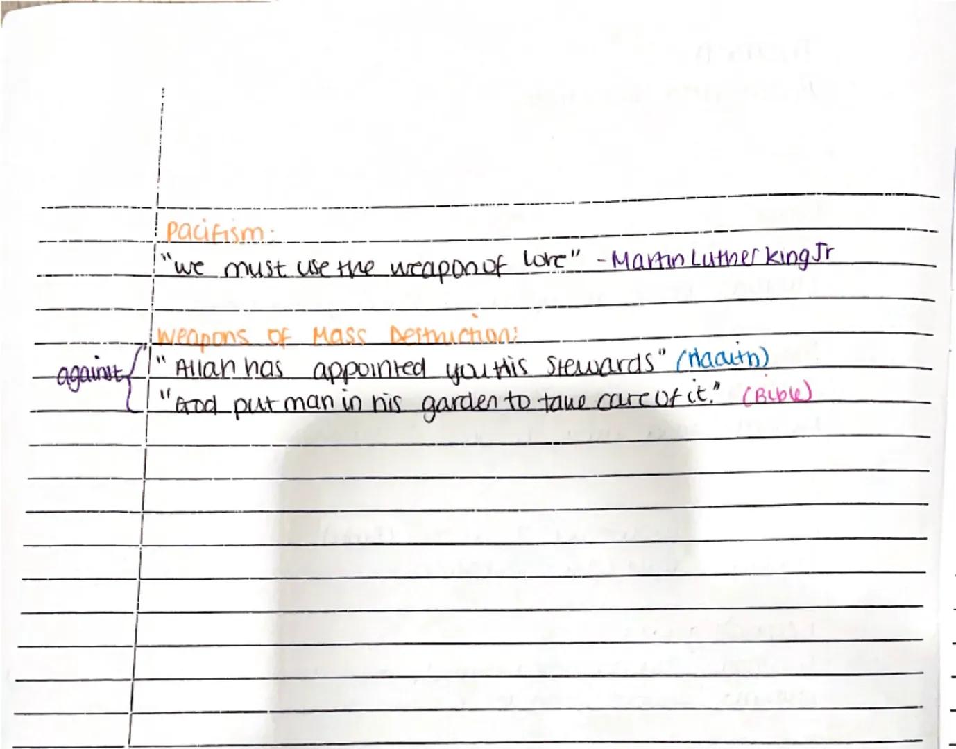 KEY QUOTES
Theme A
Relationships and families
Homosexuality:
Christian: "do not have sexual relations with a man as one
does with a woman, i
