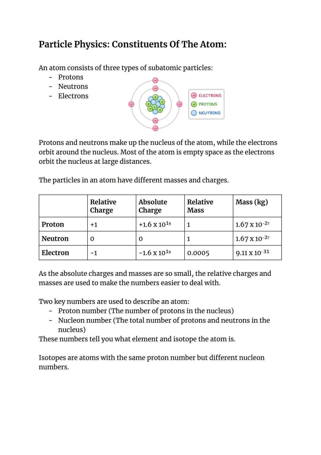 Particle Physics - A level Physics AQA