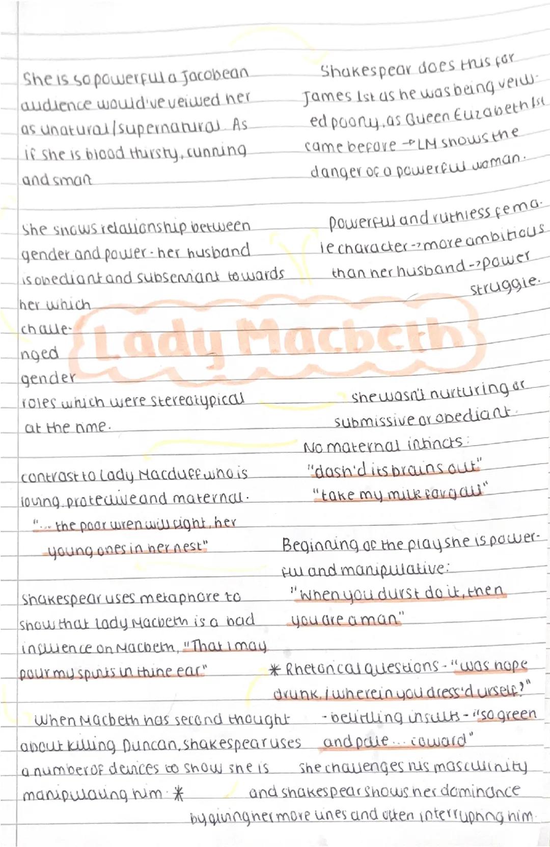 Lady Macbeth Mindmap
