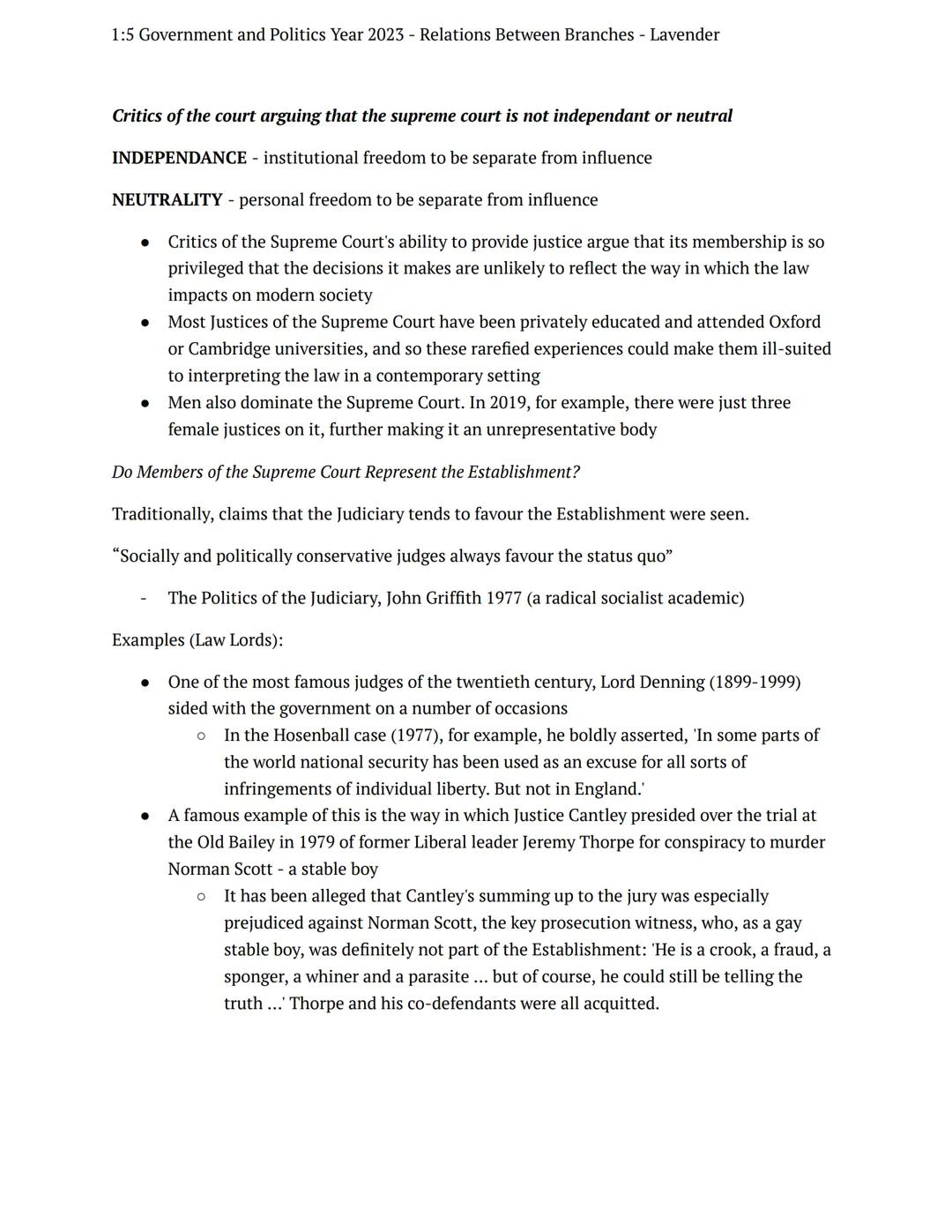 1:5 Government and Politics Year 2023 - Relations Between Branches - Lavender
=
preparation
task
government politics
Notes
Judicial Independ