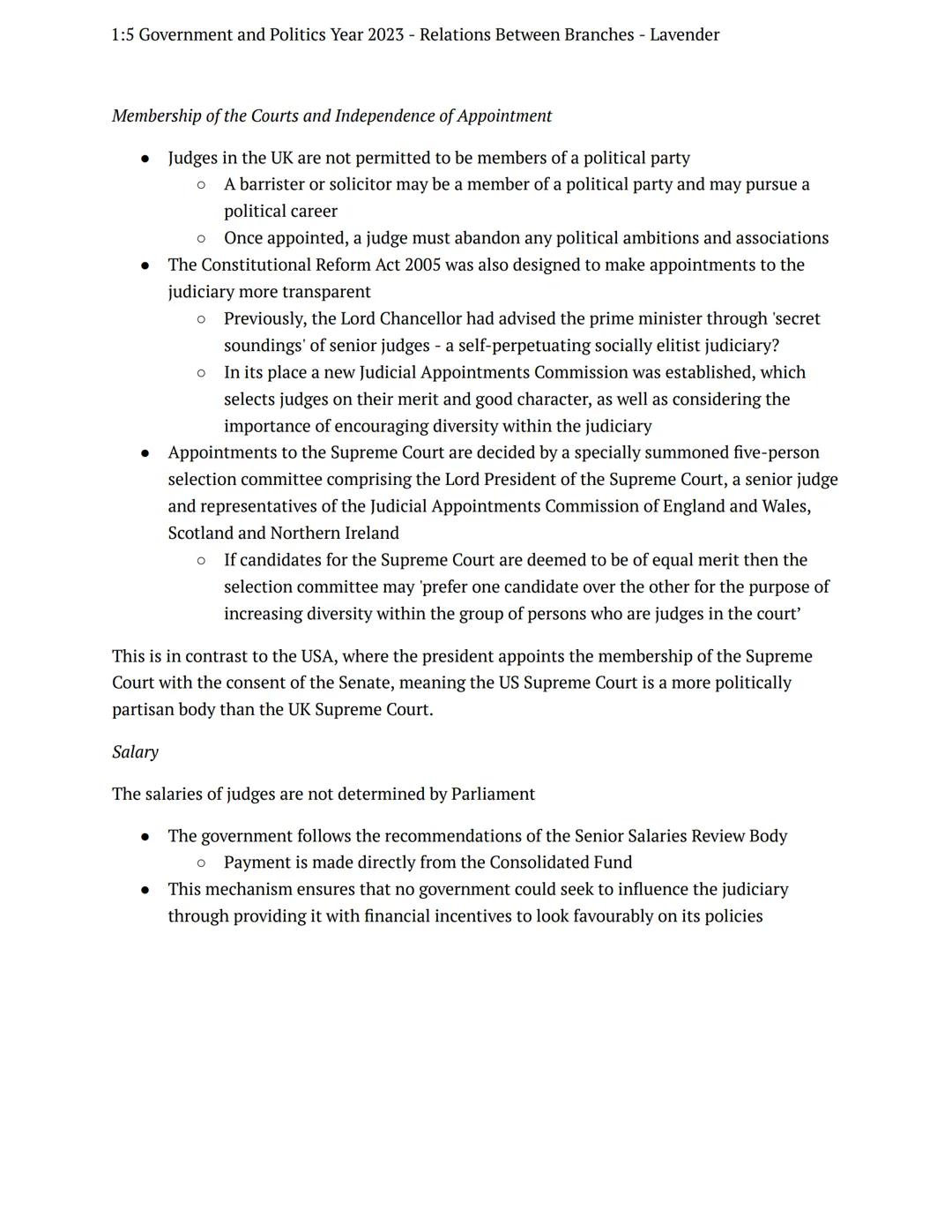 1:5 Government and Politics Year 2023 - Relations Between Branches - Lavender
=
preparation
task
government politics
Notes
Judicial Independ
